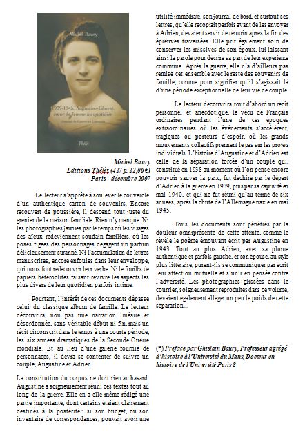 1939 1945 Augustine Liberte coeur de femme au quotidien 